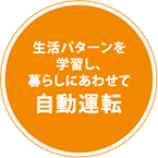 生活パターンを学習し、暮らしにあわせて自動運転